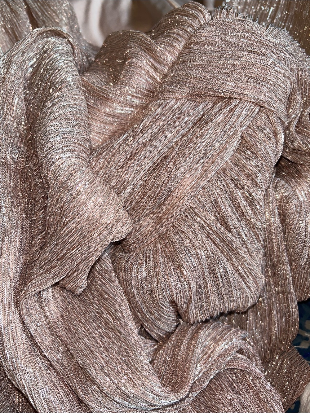 Rose Gold Metallic Tiered Mini Dress - Picture 4 of 5